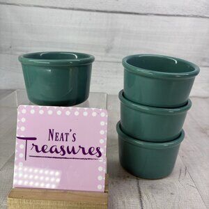 Chantal SOLID TURQUOISE BLUE 1 Cup Ceramic Custard Dessert Baking Ramekin Set 4